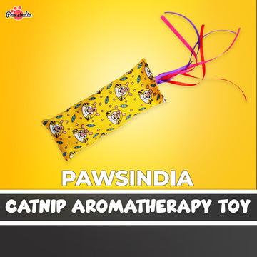 Pawsindia Catnip Aromatherapy Toy with Ribbons- Yellow